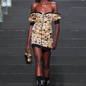 Off Shoulder Moschino x H&M chain link dress